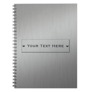 Caderno Espiral Texto personalizado do Metal Look