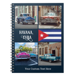 Caderno Espiral Texto personalizado dos automóveis Havana CUBA