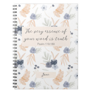 Caderno Espiral Texto personalizado JW 2023 ano Psalm 119:160 flor