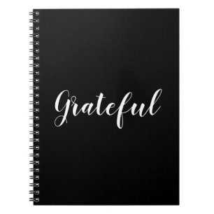 Caderno Espiral Texto personalizado preto e branco gratificante