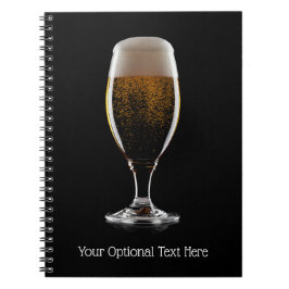 Caderno Espiral Texto personalizado Vidro de Cerveja