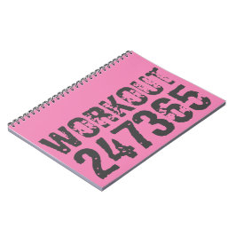 Caderno Espiral Texto vestido e arranhado Workout 247365 rosa