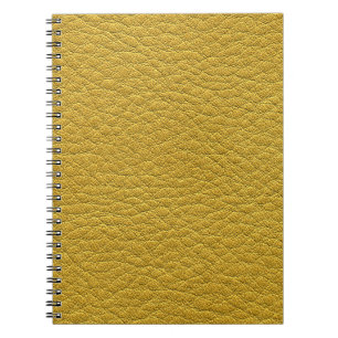 Caderno Espiral Textura Amarela Do Couro Fechada Sem Costura