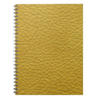 Caderno Espiral Textura Amarela Do Couro Fechada Sem Costura