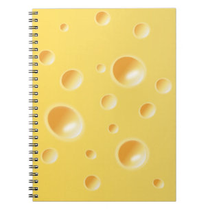 Caderno Espiral Textura amarela do queijo suíço