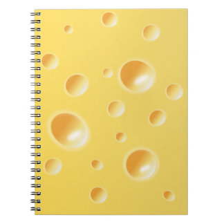 Caderno Espiral Textura amarela do queijo suíço
