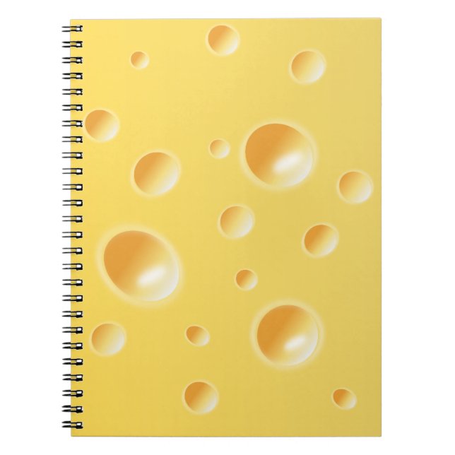 Caderno Espiral Textura amarela do queijo suíço (Frente)