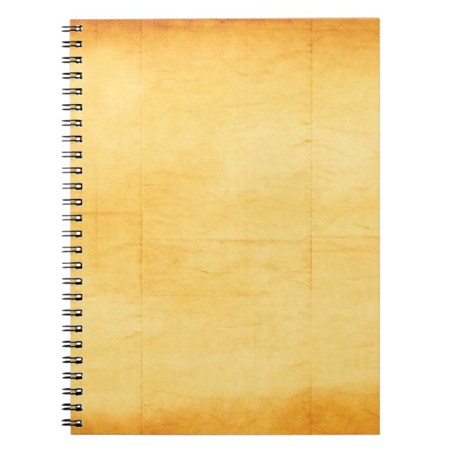 Caderno Espiral Textura antiga de papel amarelo (Frente)