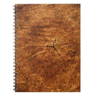 Caderno Espiral Textura anual de anéis de madeira