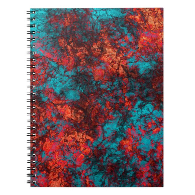 Caderno Espiral Textura azul-escura textura suede marble granit (Frente)