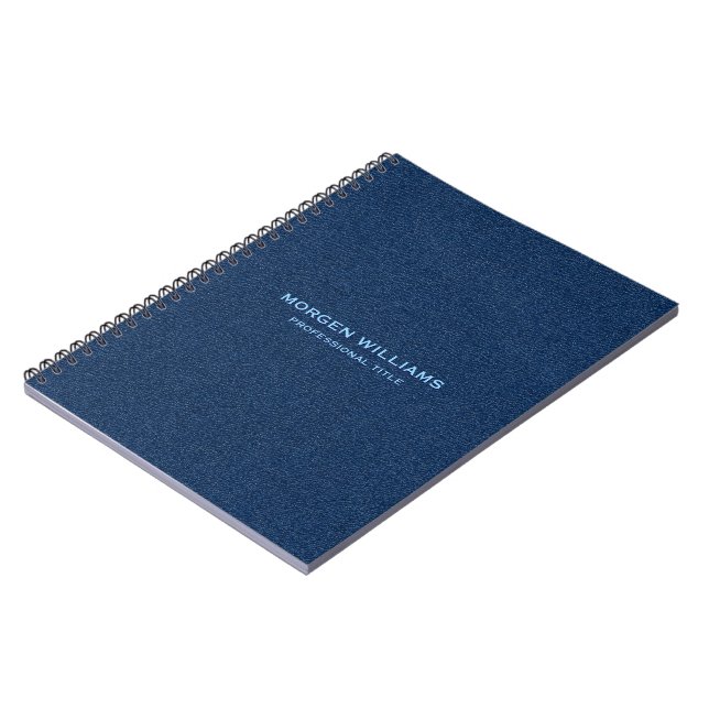 Caderno Espiral Textura Blue Denim (Left Side)