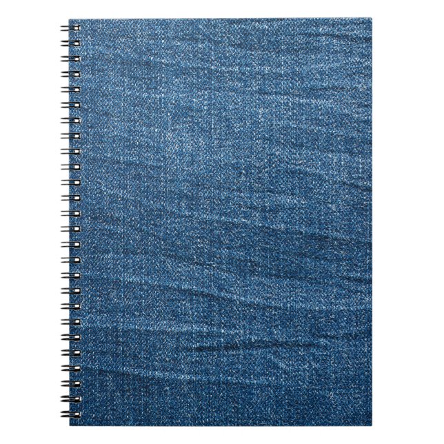 Caderno Espiral Textura Blue Denim: Jeans Clássicos. (Frente)