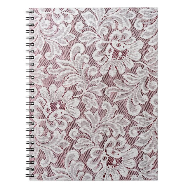 Caderno Espiral Textura branca de local elegância fina com bea sem (Frente)