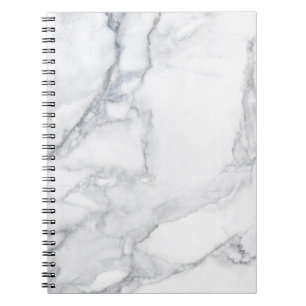 Caderno Espiral Textura branca de mármore