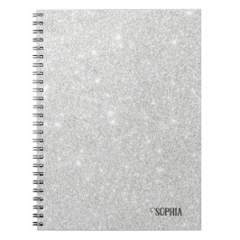 Caderno Espiral Textura Brilhante Branca de Têxtil