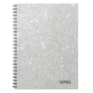 Caderno Espiral Textura Brilhante Branca de Têxtil