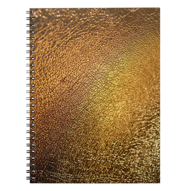 Caderno Espiral Textura brilhante do Ouro Elegante (Frente)