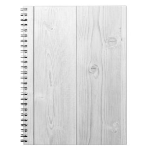 Caderno Espiral Textura clara de madeira pintada branca