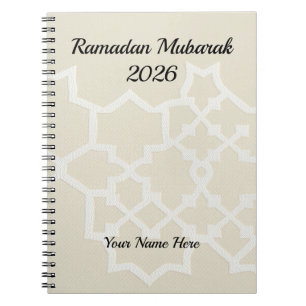 Caderno Espiral Textura Creme Luxuoso Branco