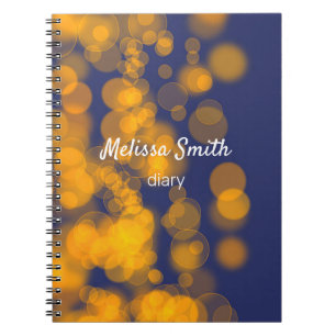 Caderno Espiral Textura da noite de Bokeh