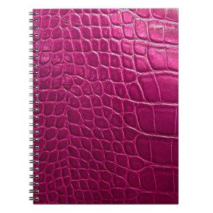 Caderno Espiral Textura da pele do crocodilo rosa