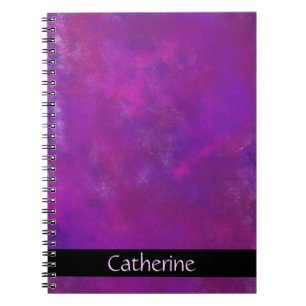 Caderno Espiral Textura de Abstrato Roxo Personalizada