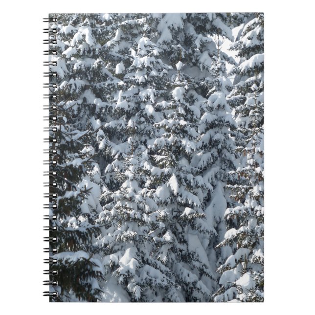 Caderno Espiral Textura de árvore de abertura de neve (Frente)