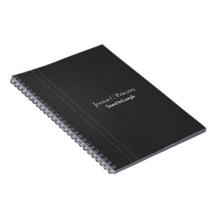 Caderno Espiral Textura de Black Faux Leather