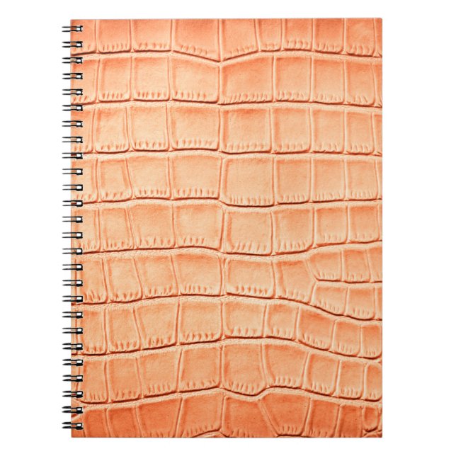 Caderno Espiral Textura de couro de crocodilo castanho-claro (Frente)