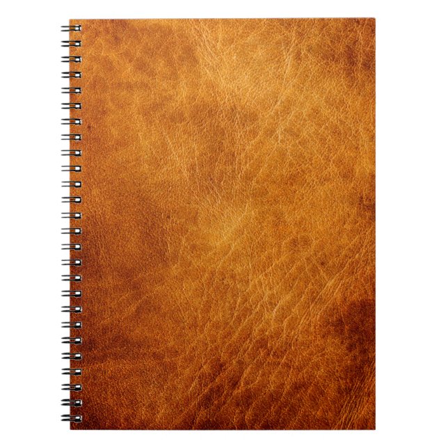 Caderno Espiral Textura de couro marrom (Frente)