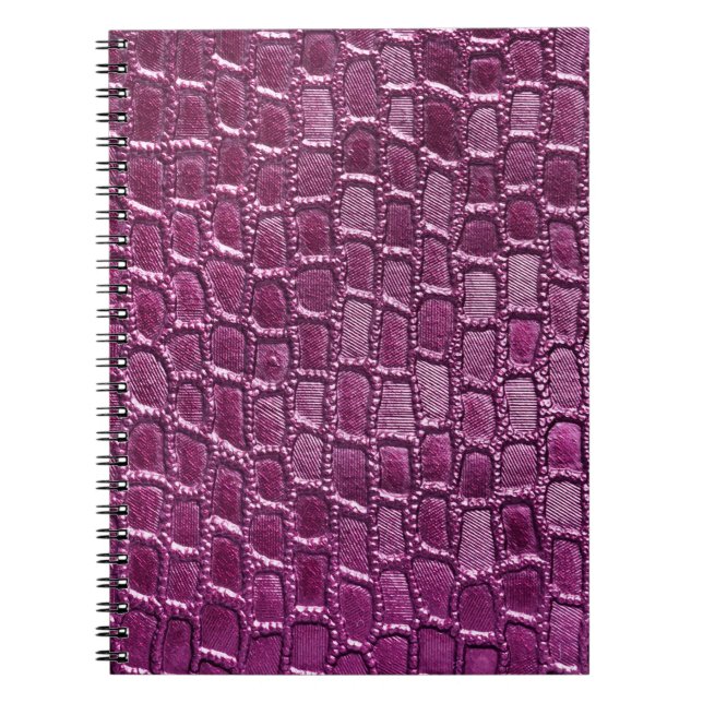 Caderno Espiral Textura de couro roxo (Frente)