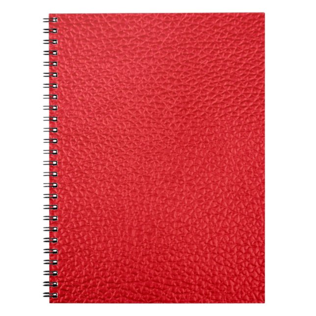Caderno Espiral Textura de couro vermelho (Frente)
