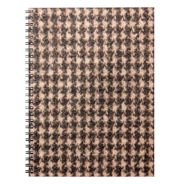 Caderno Espiral Textura de design de tartan. (Frente)