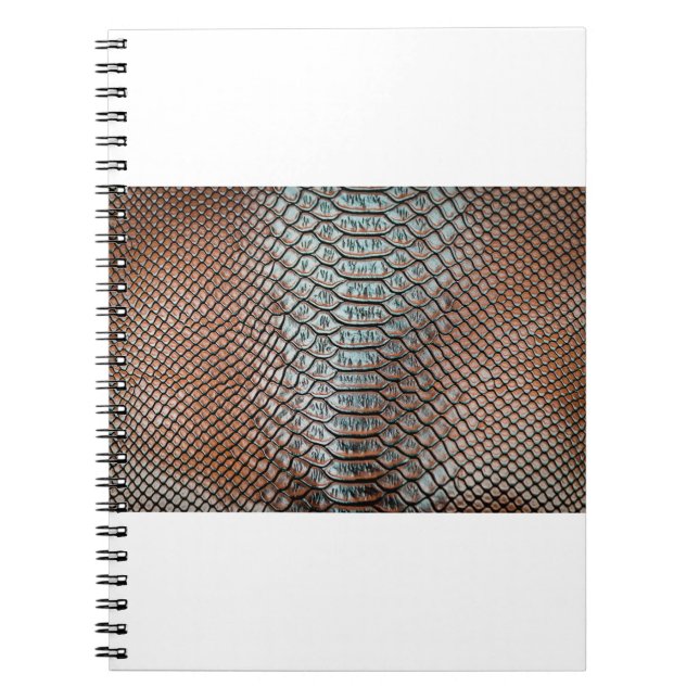 Caderno Espiral textura de fundo em pele, crocodilo,l (Frente)