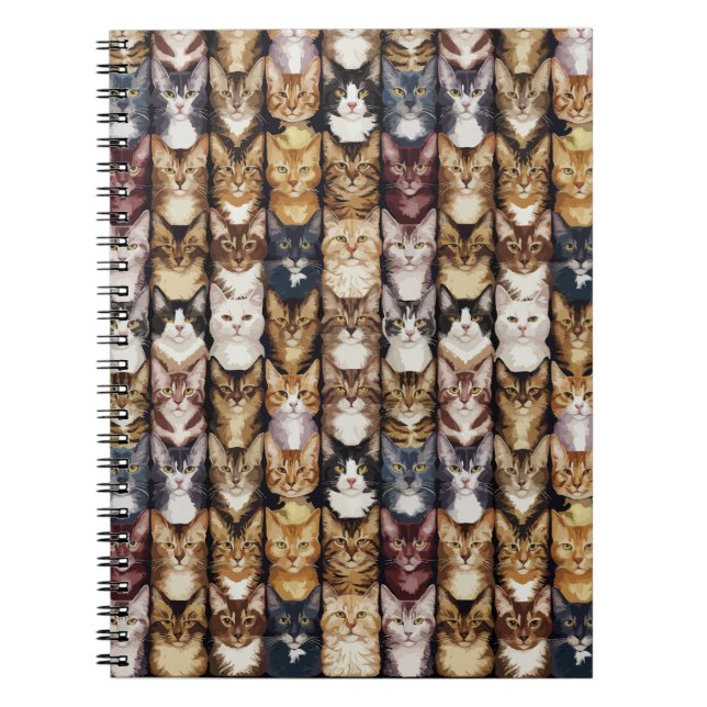 Caderno Espiral Textura de gatos (Frente)