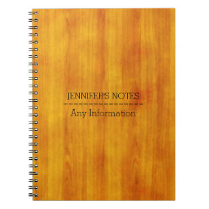 Caderno Espiral Textura de Grão de Madeira #2