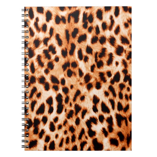 Caderno Espiral Textura de impressão do leopardo (Frente)
