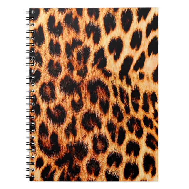 Caderno Espiral Textura de leopardo, padrão africano sem soldadura (Frente)