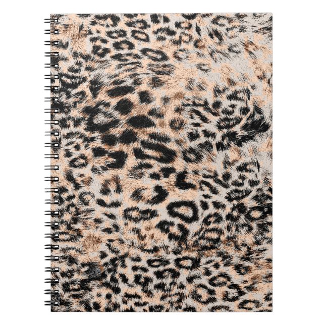Caderno Espiral Textura de leopardo, padrão de impressão de animai (Frente)