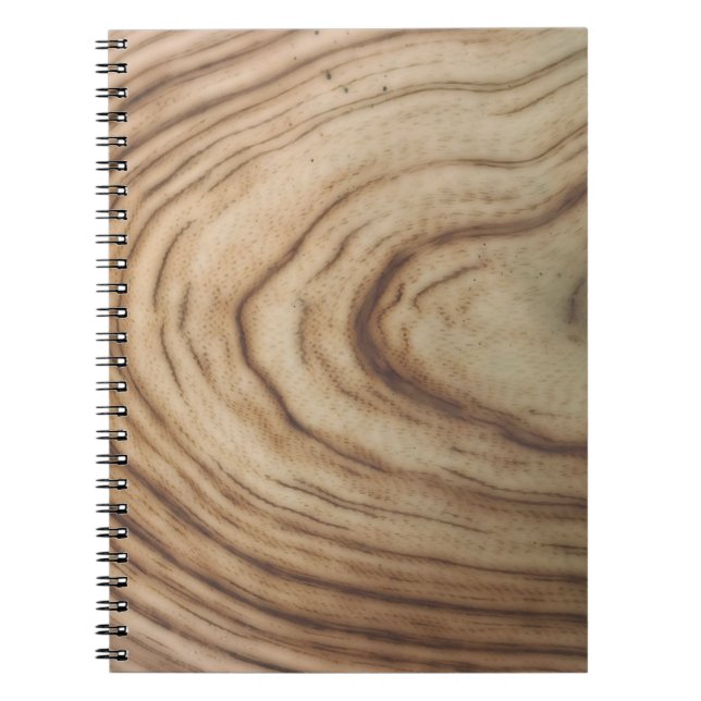 Caderno Espiral Textura de Madeira Rústica Casamento Minimalista E (Frente)