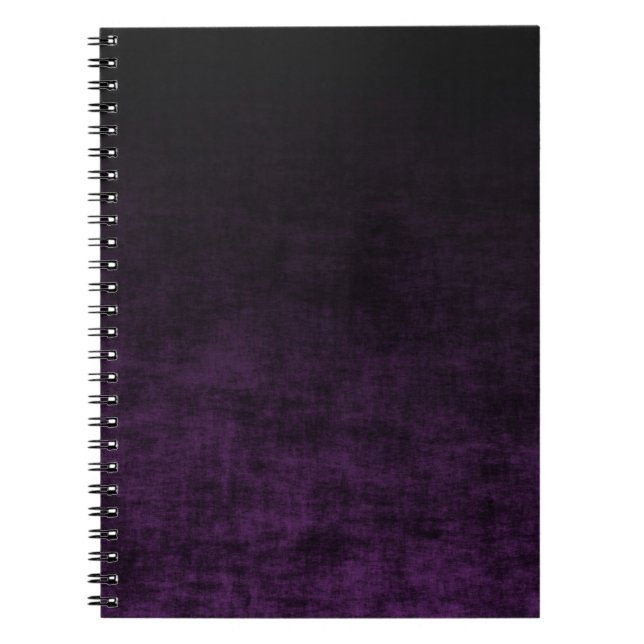 Caderno Espiral Textura de Mão de Grunge Preta e Roxa (Frente)