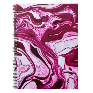 Caderno Espiral Textura de mármore magenta
