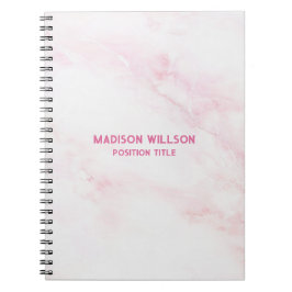 Caderno Espiral Textura de mármore rosa suave