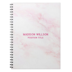 Caderno Espiral Textura de mármore rosa suave