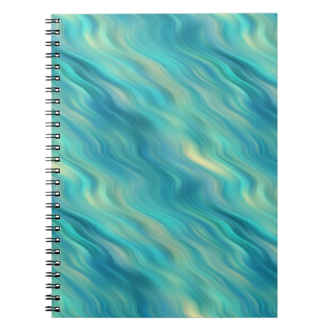 Caderno Espiral Textura de onda de Hydrangea azul (Frente)