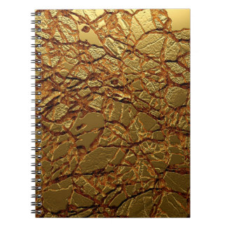 Caderno Espiral Textura de ouro de luxo.