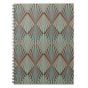 Caderno Espiral Textura de padrão uniforme do estilo Art Deco