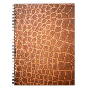Caderno Espiral Textura de pele castanha em couro para fundo