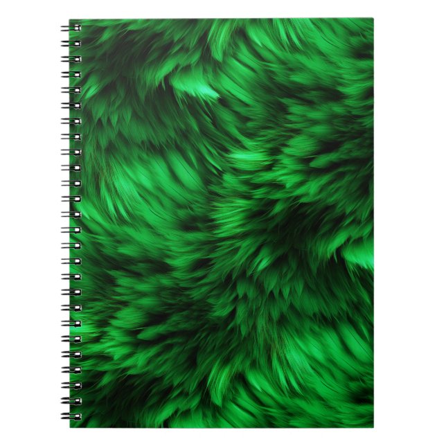 Caderno Espiral Textura de pelo de monstro falso verde divertido (Frente)