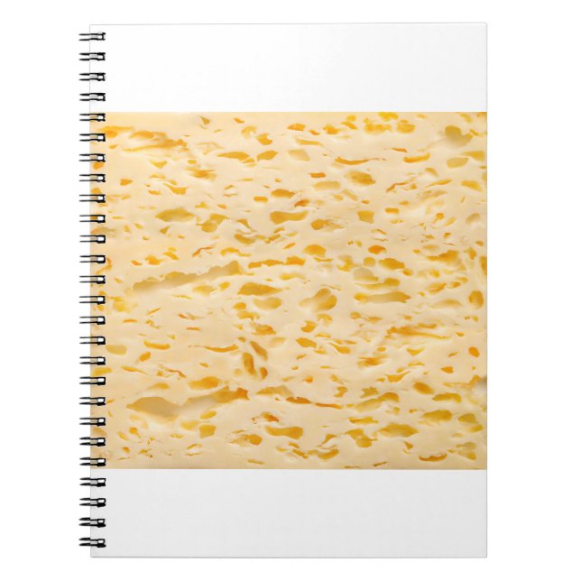 Caderno Espiral Textura de queijo com orifícios (Frente)